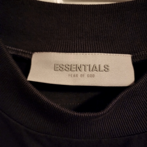Fear Of God Essentials 1977 Crewneck Cotton T-shirt In Iron (XXS) - Picture 2 of 5